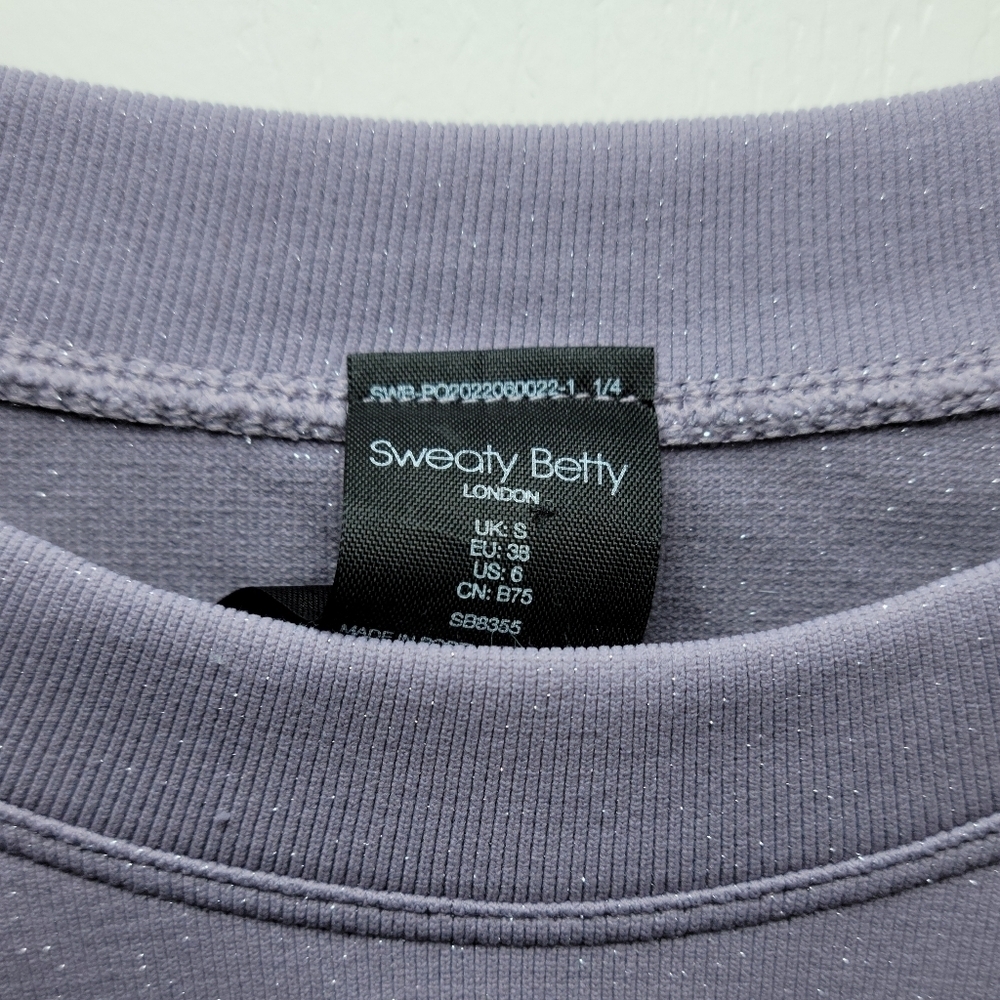 Sweaty Betty Purple Spark Seamless Long Sleeve Workout Top Size 6 - Picture 10 of 11